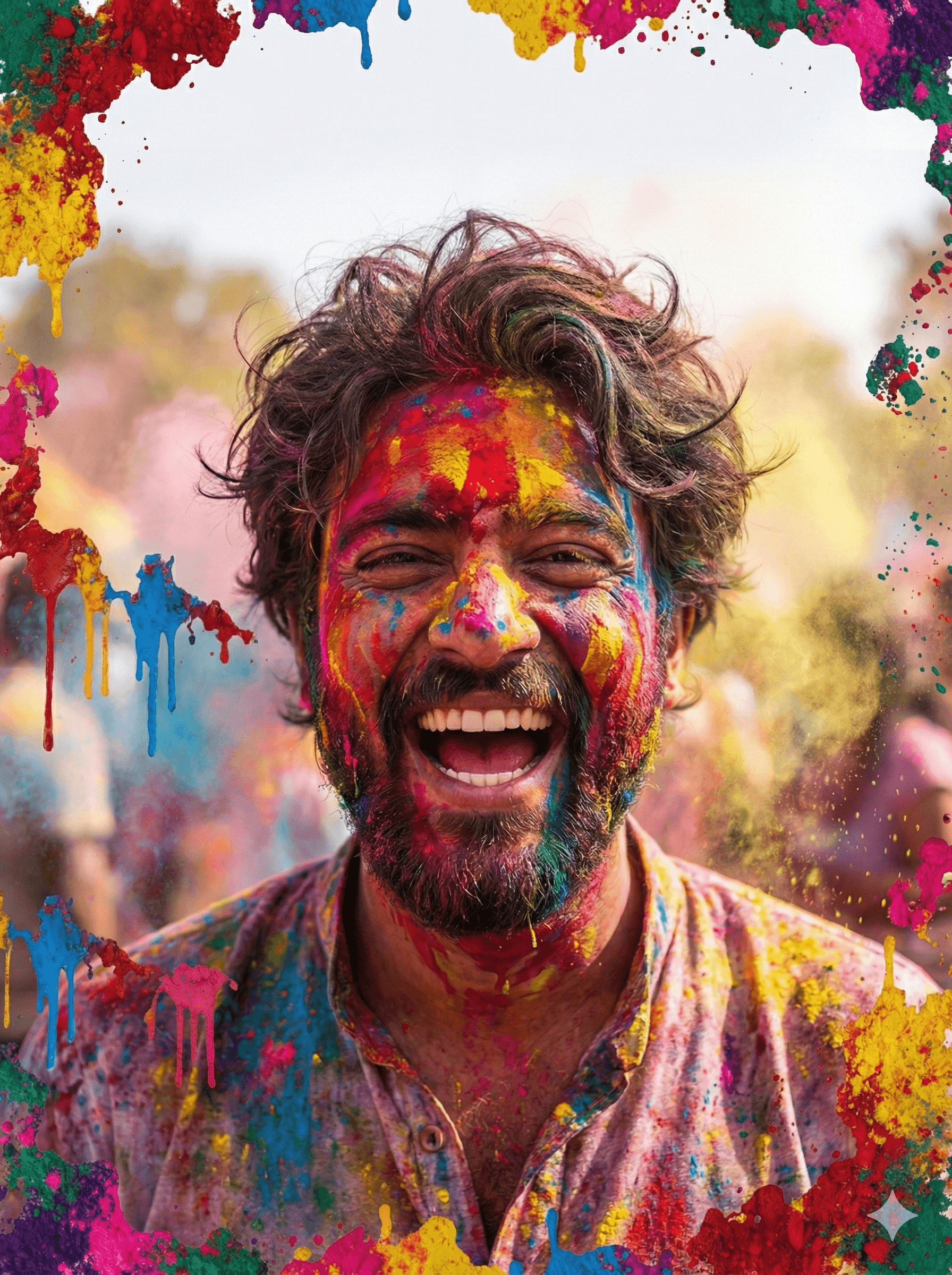 Photorealistic vibrant Holi 