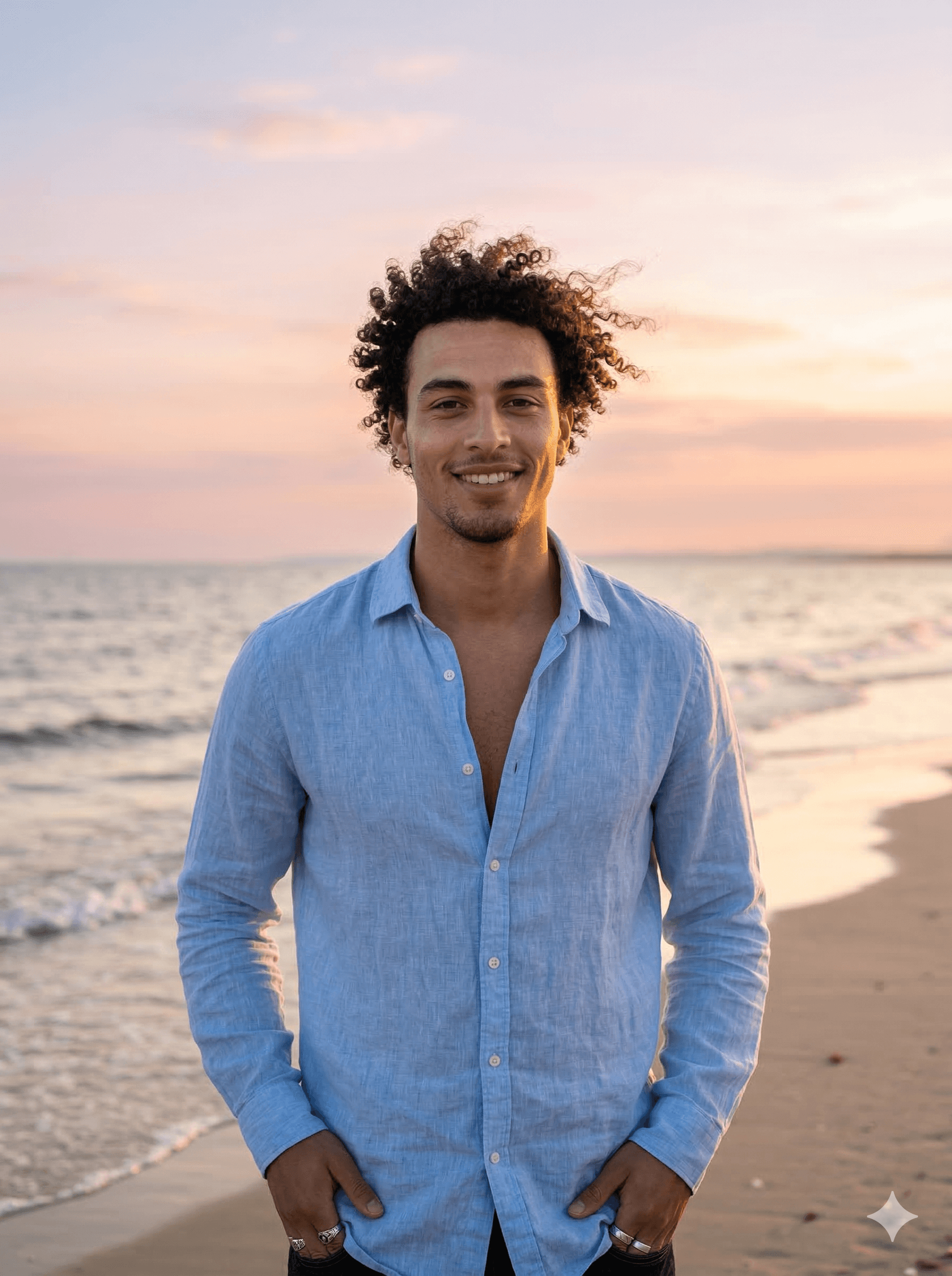 Man wearing linen shirt